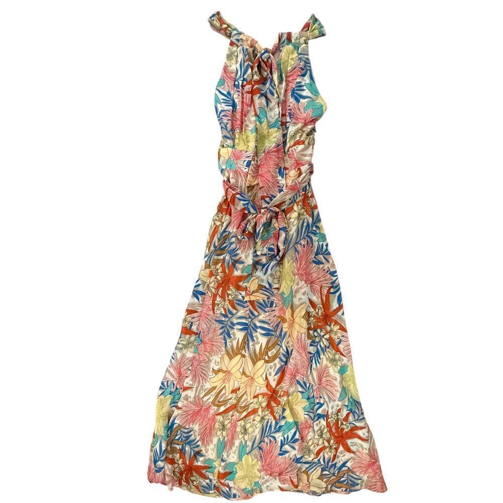 R&K Floral Tropical Halter Maxi Dress – Size 12 - Picture 2 of 5